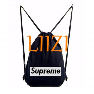 LIIZI  SUPREME String Bag Back pack Drawstring bag bike bag motorcycle bag with extra pocket zipper