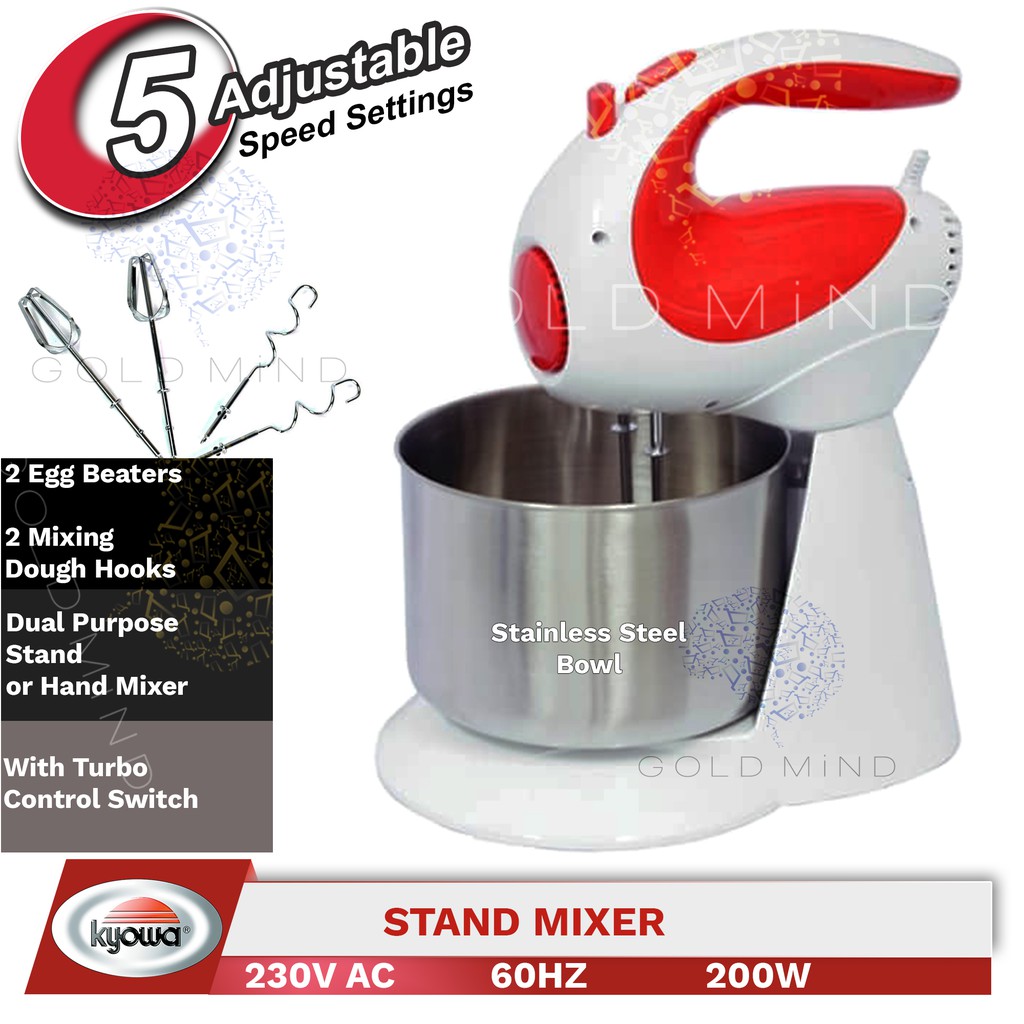 Kyowa Dual Stand or Hand Mixer with 1.5 Liters Stainless Steel Bowl 200W Shopee Philippines