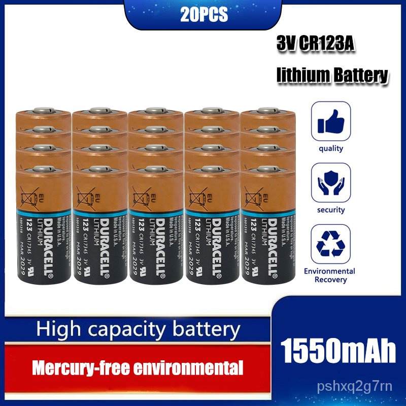 20pcs/lot Original Duracell 123 Lithium 3V Arlo Camera Battery CR123A