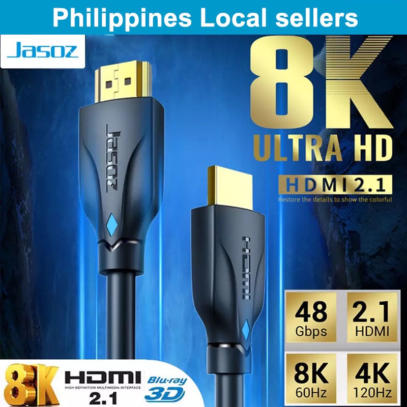 Jasoz HDMI Cable 8K HDMI 2.1 Ultra High Speed 4K/120Hz HDR Cable for