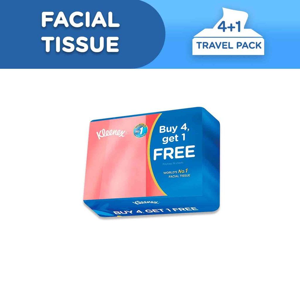 Kleenex Facial Tissue Travel Pack Small 4+1 Free | Shopee Philippines