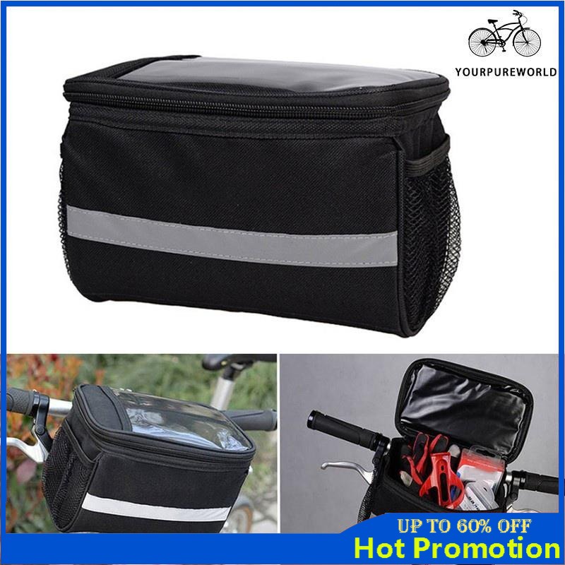 Cycling Bicycle Insulated Front Bag MTB Bike Handlebar Bag Basket ...