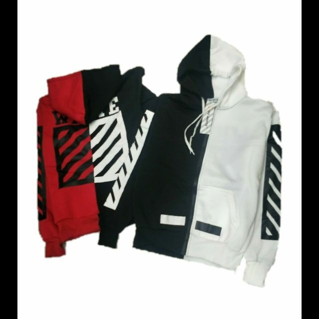 off white half and half hoodie