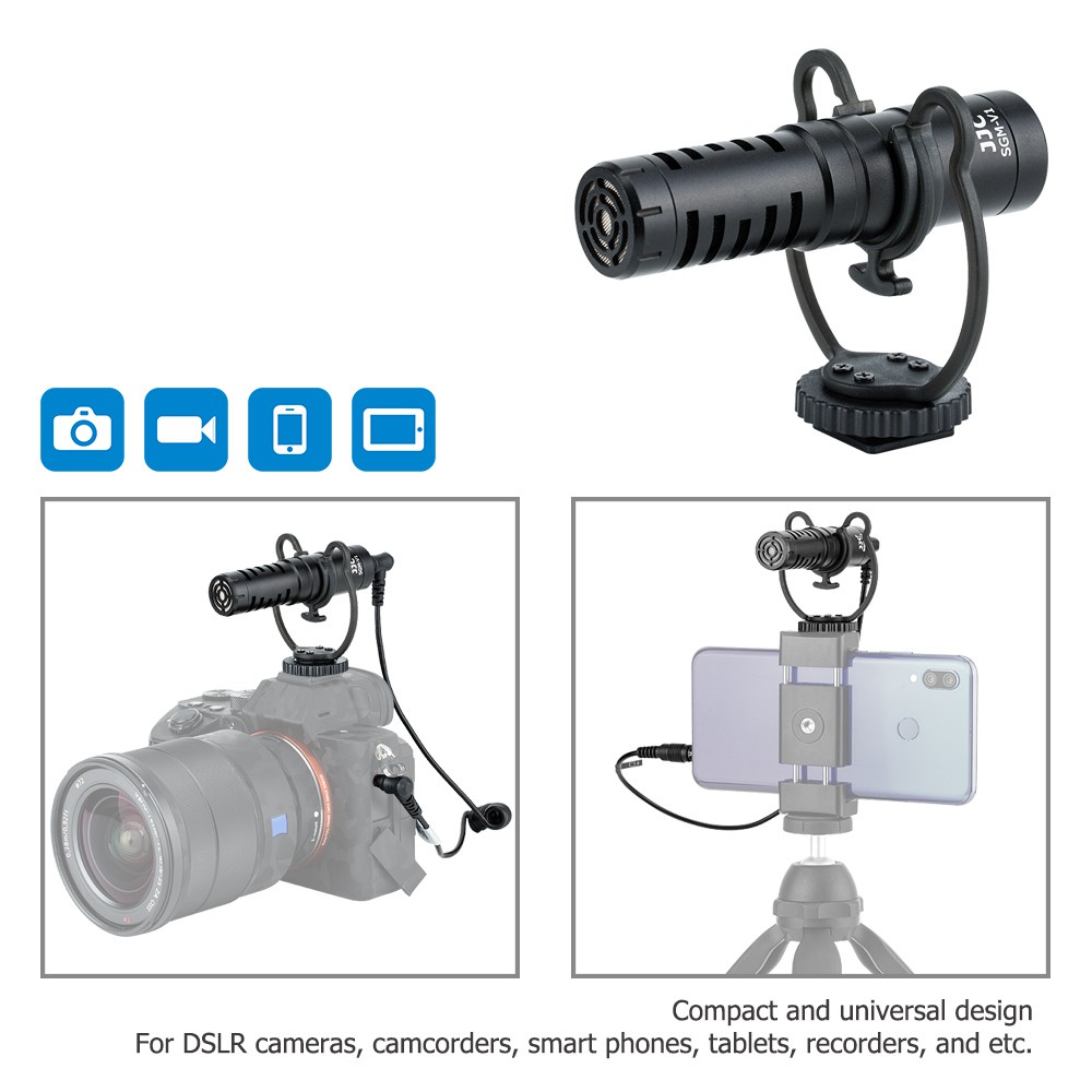 JJC Compact Microphone Mic for Sony A1 A7II A7III A6400 A6300 ZV1 ZV1