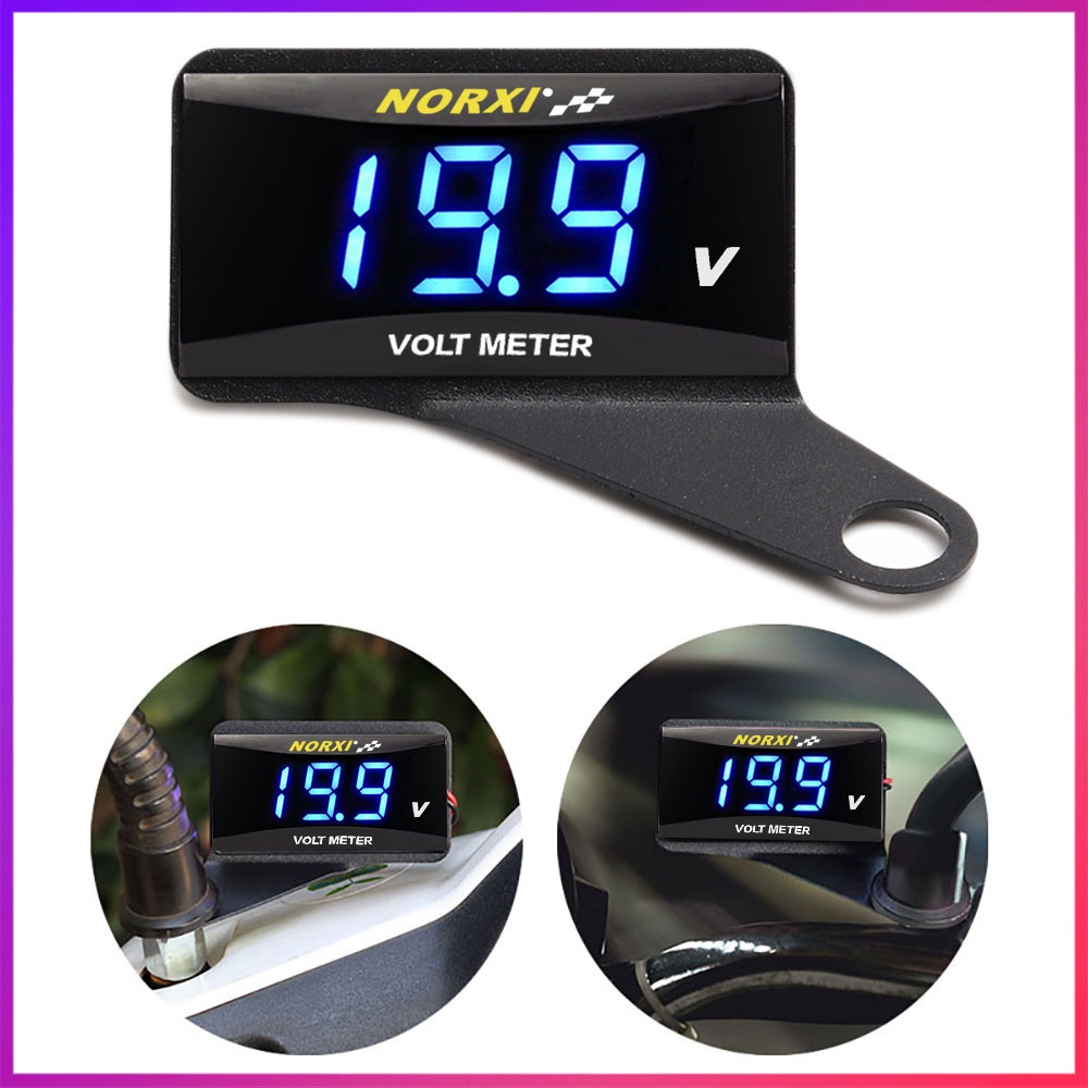 Motorcycle Koso Voltmeter Mini Voltage Meter Universal Led Digital Display Volt Gauge With