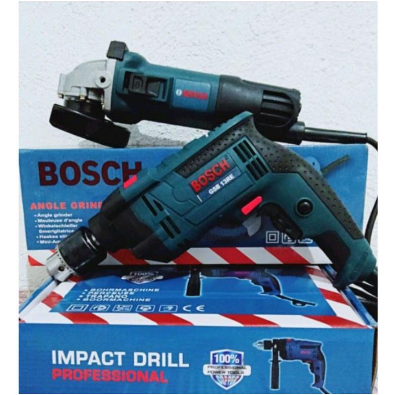 Bosch Heavy Duty Set of Angle Grinder and Drill (barena) Shopee