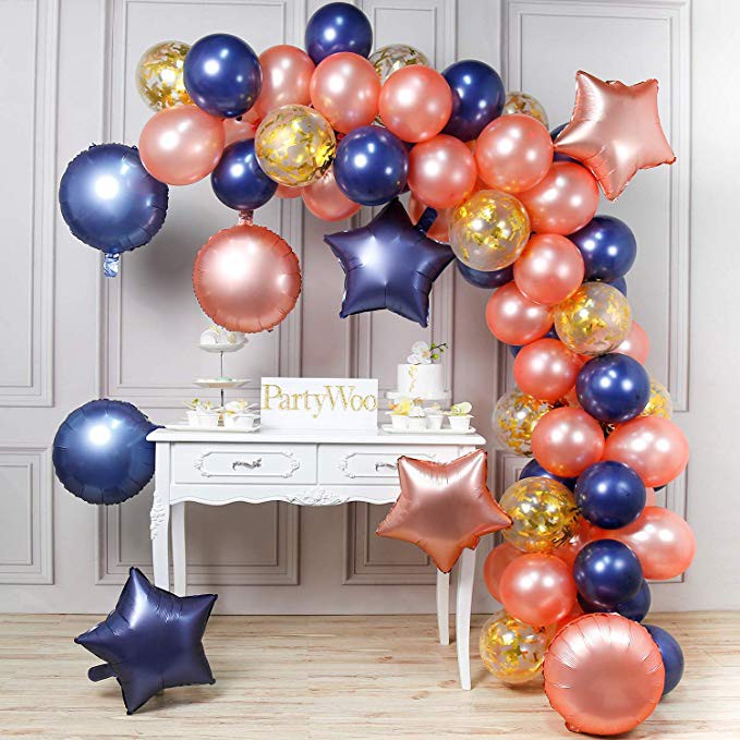 blue and gold balloons