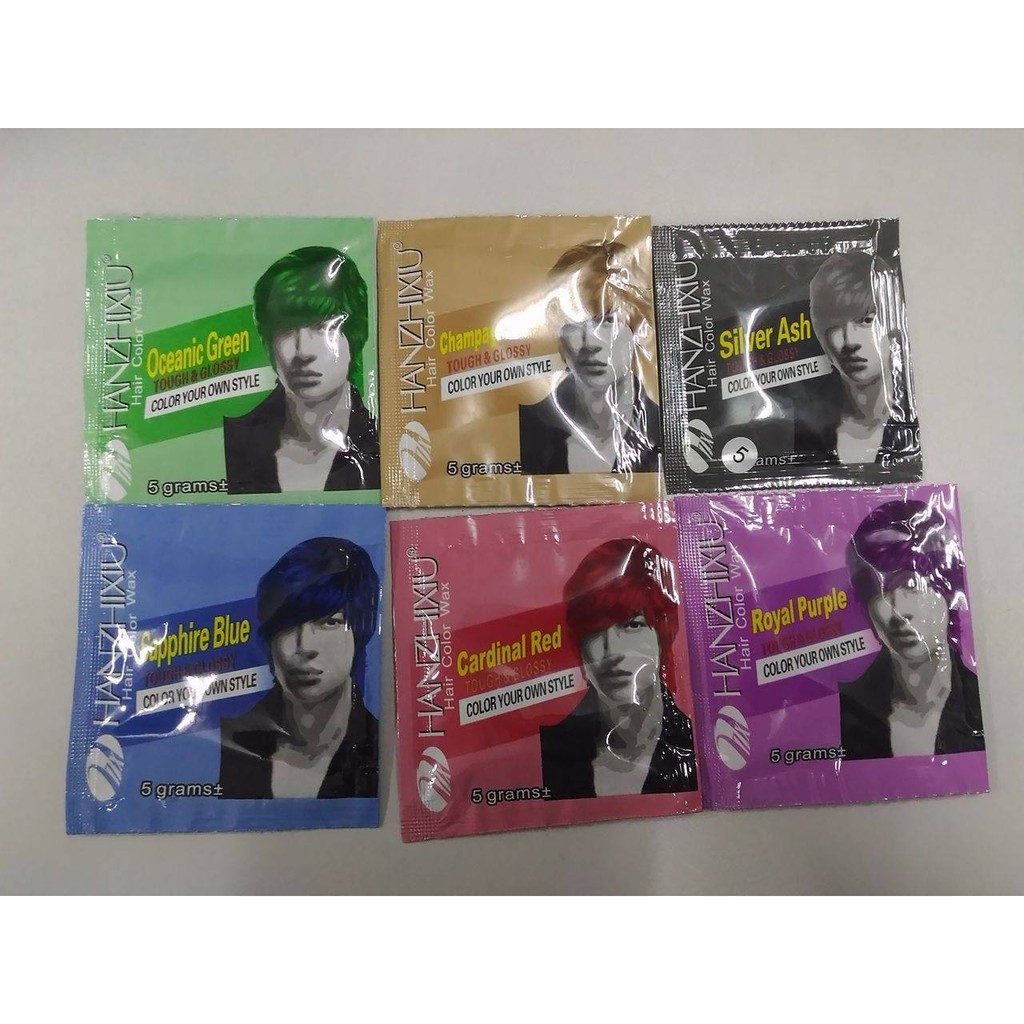 Hair Wax Color Violet Green Red Gray Blue Brown Shopee