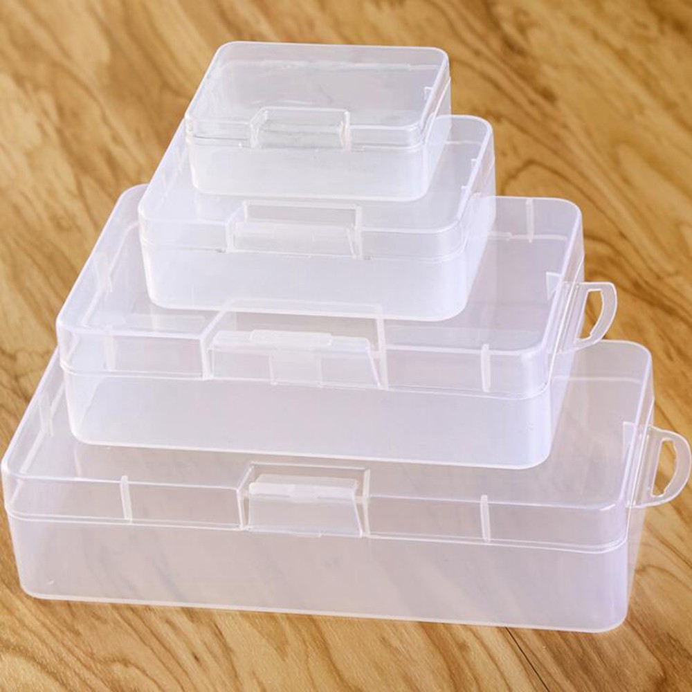 New Small Transparent Plastic Clear Storage Box Square Multipurpose