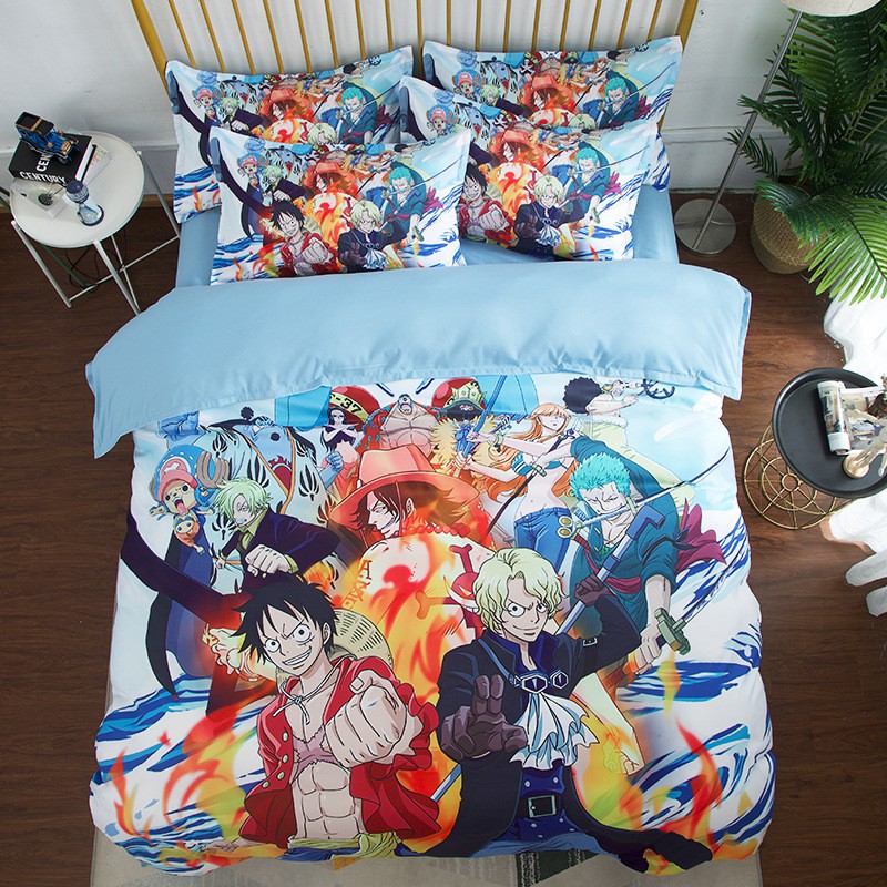 One Piece Anime Naruto Bed Sheets Quilt Cover 1 8m Bedding Shopee Philippines