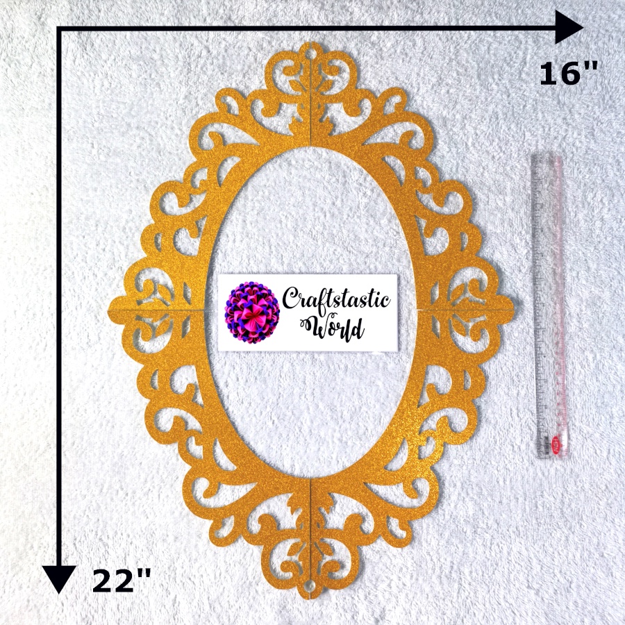 Mirror Frame Cutout Glittered Paper Mirror Frame (cut into 4 pcs