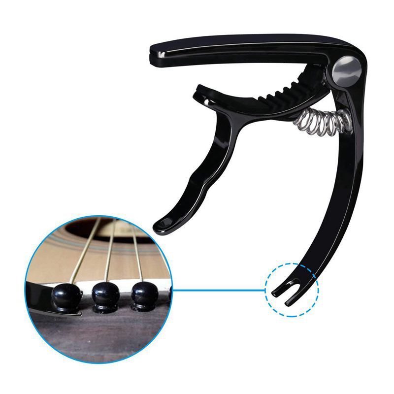 Guitar Picks Guitar Capo Acoustic Guitar Accessories Trigger Capo Key Clamp Black With 6 Pcs Guitar Picks 