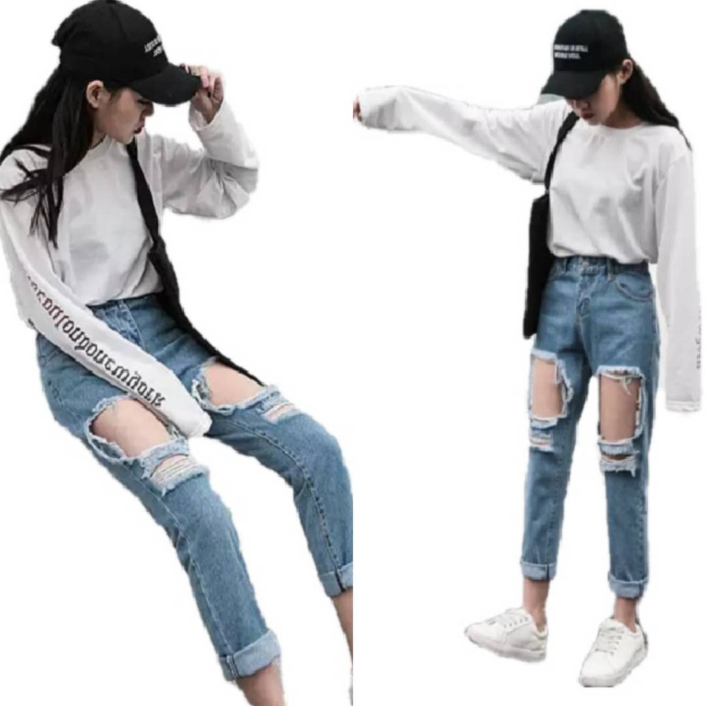 tattered jeans fashion