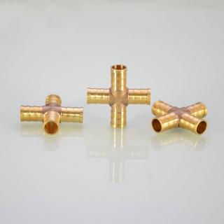 Cross Shaped Brass Pipe Fitting 4 Way 4/6/8/10/12 mm Hose Barb Connector Joint Copper Barbed Coupler #3