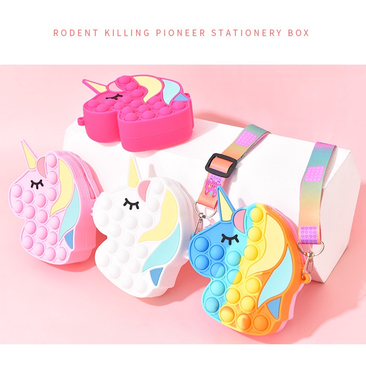 Pop it bag unicorn bag pop it wallet Messenger Bag Shoulder Bag CUTE