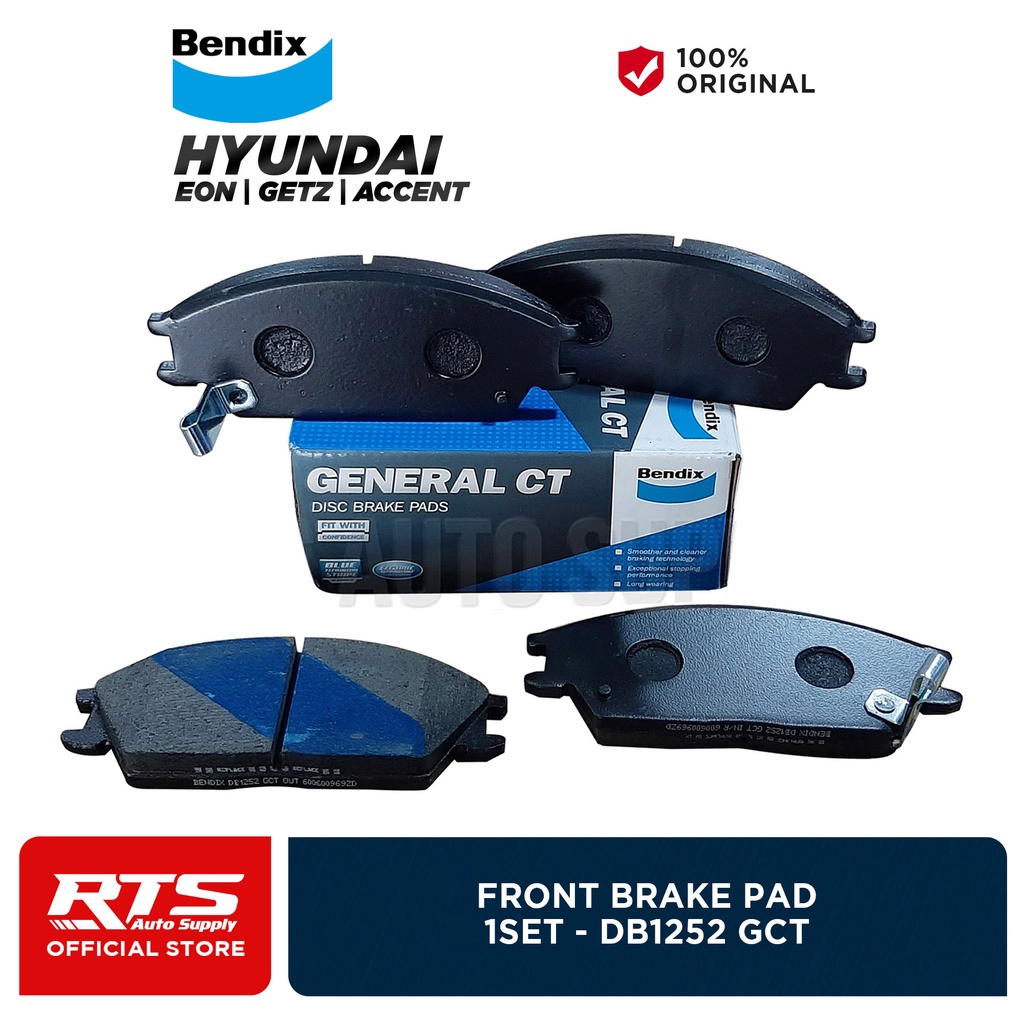 Employee Contour fitting Bendix Front Brake Pads Set for Hyundai Eon / Getz / Accent / Excel DB1252  GCT | Shopee Philippines