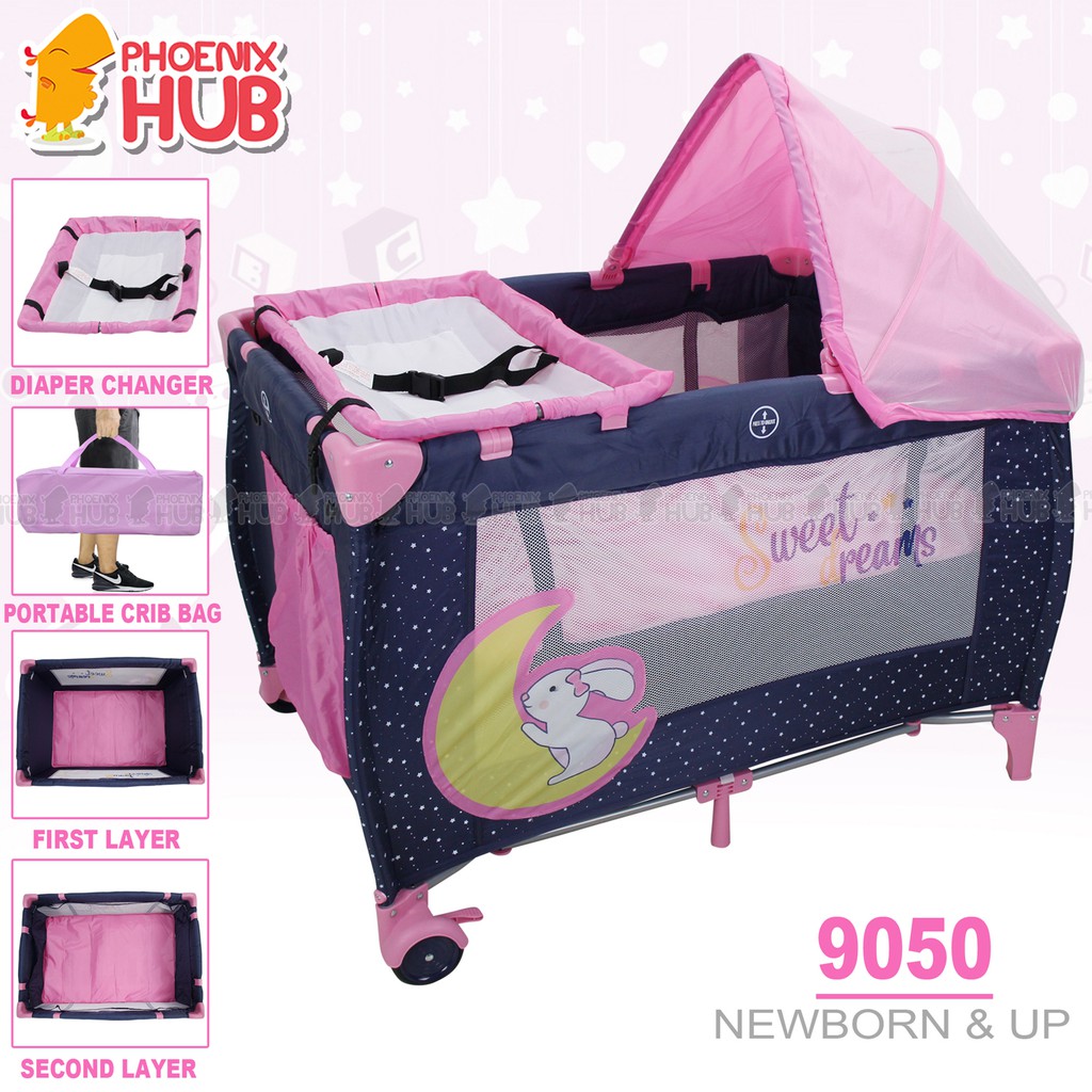 Phoenix Hub 9050 Character Baby Infant Crib Nursery Playpen w/ BuiltIn
