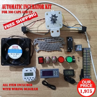 DIY Incubator Kit 4 for automatic incubator 300caps and up With wiring diagram box dimension