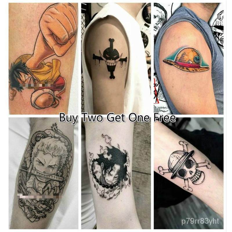 Anime One piece Luffy Zoro Law Ace skull Temporary Tattoos Waterproof  Decals Fake Tattoo Sticker Car | Shopee Philippines