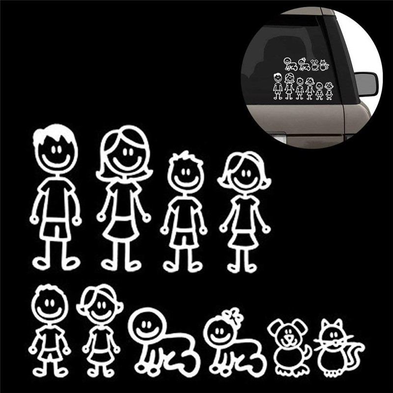 Family CAR Sticker Customize Decals REFLECTORIZED Free Custom Name 