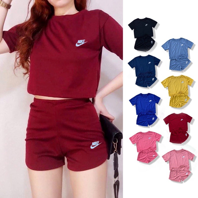 womens nike shorts and top set