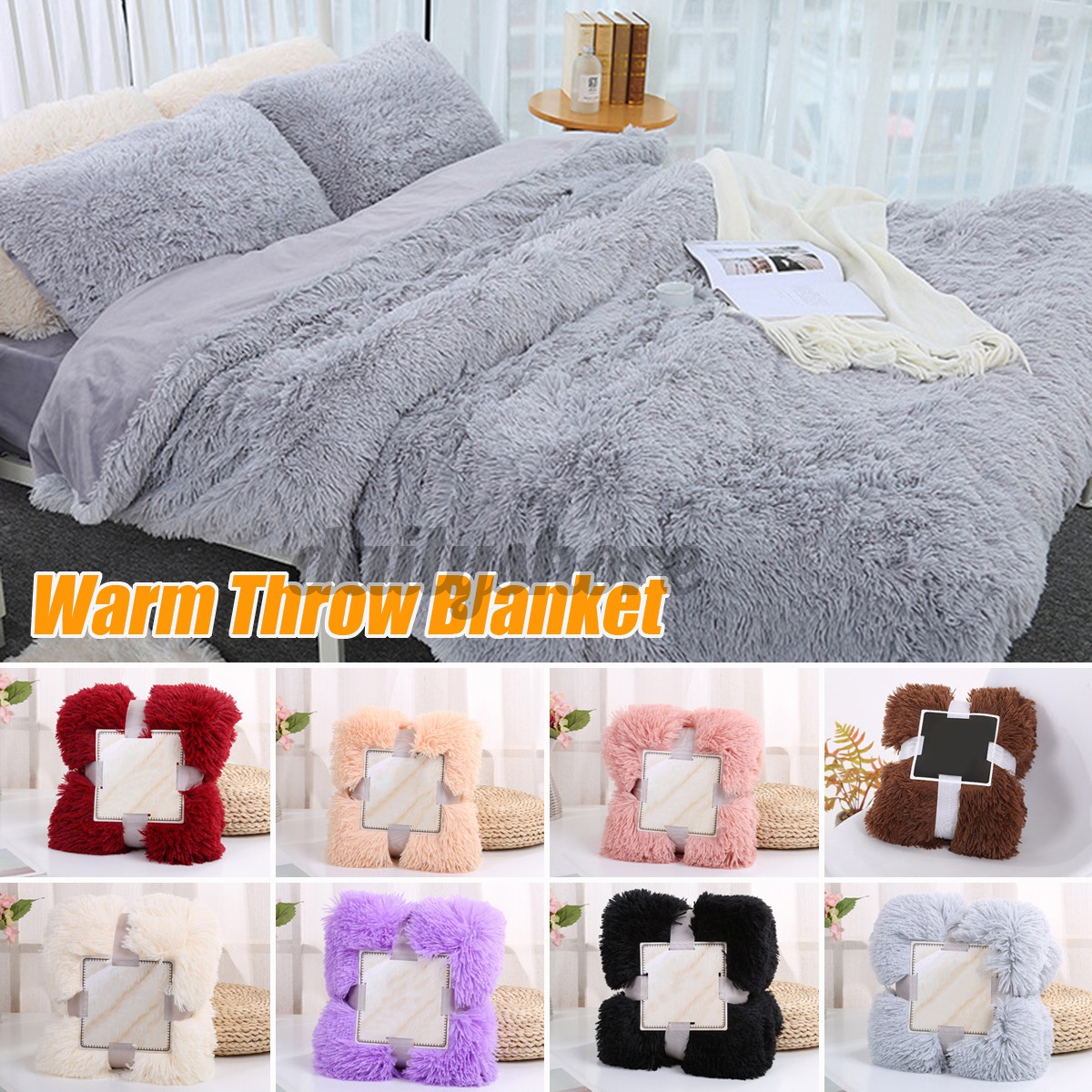 3 Size Warm Throw Blanket Soft Beds Shaggy Plush Fluffy Cozy Sofa Cushion Decoration Shopee Philippines