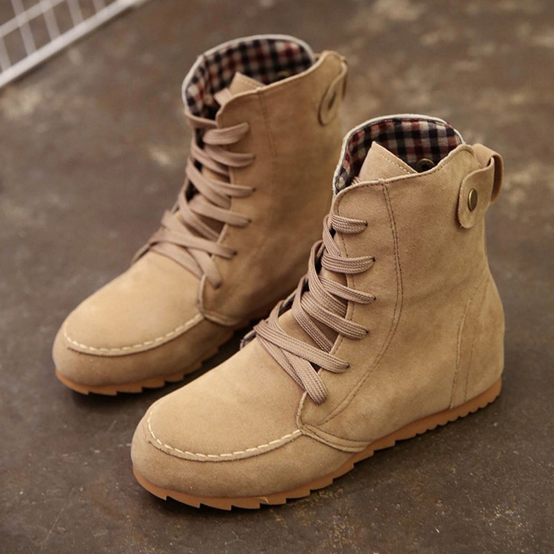 Womens Boots Increase Flat Martin Boots 