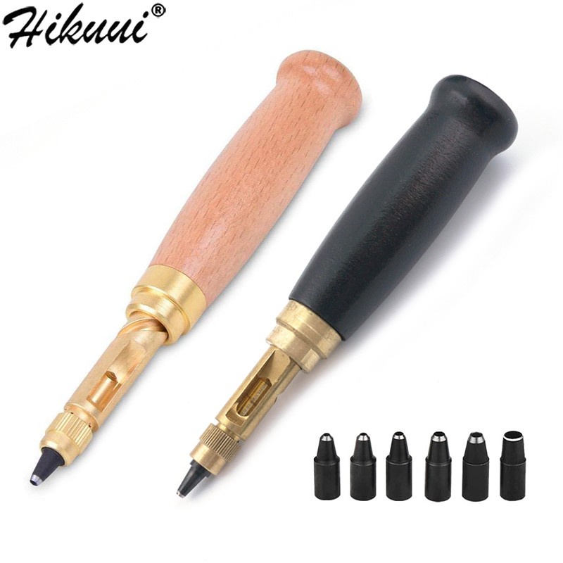 Leather Screw Hole Punch Bookbinding Drill Puncher 6 Tip Sizes Fabric ...