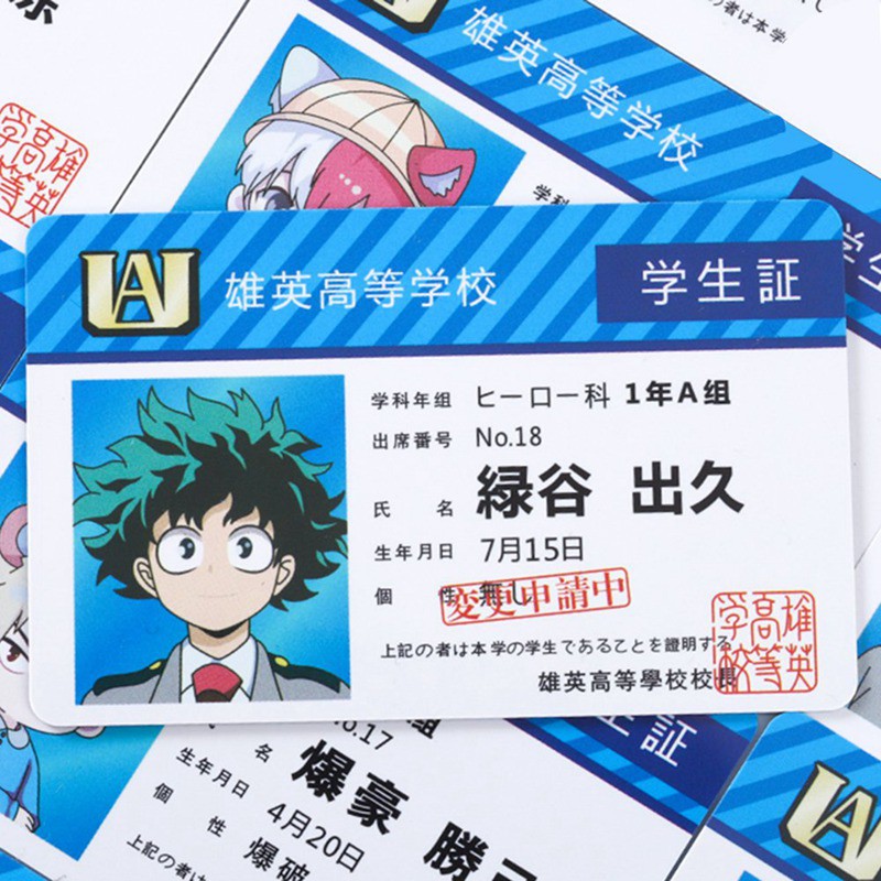 Anime My Hero Academia Polypropylene Student Memorial Card Shopee 