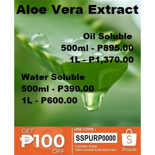 Aloe Vera Extract (Oil and Water Soluble) 500ml 1L Shopee Philippines