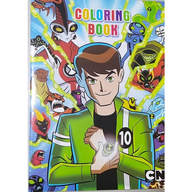 COLORING BOOK With Sticker (Ben 10 Design), nasa gitna po ng Coloring ang sticker niya | Shopee ...