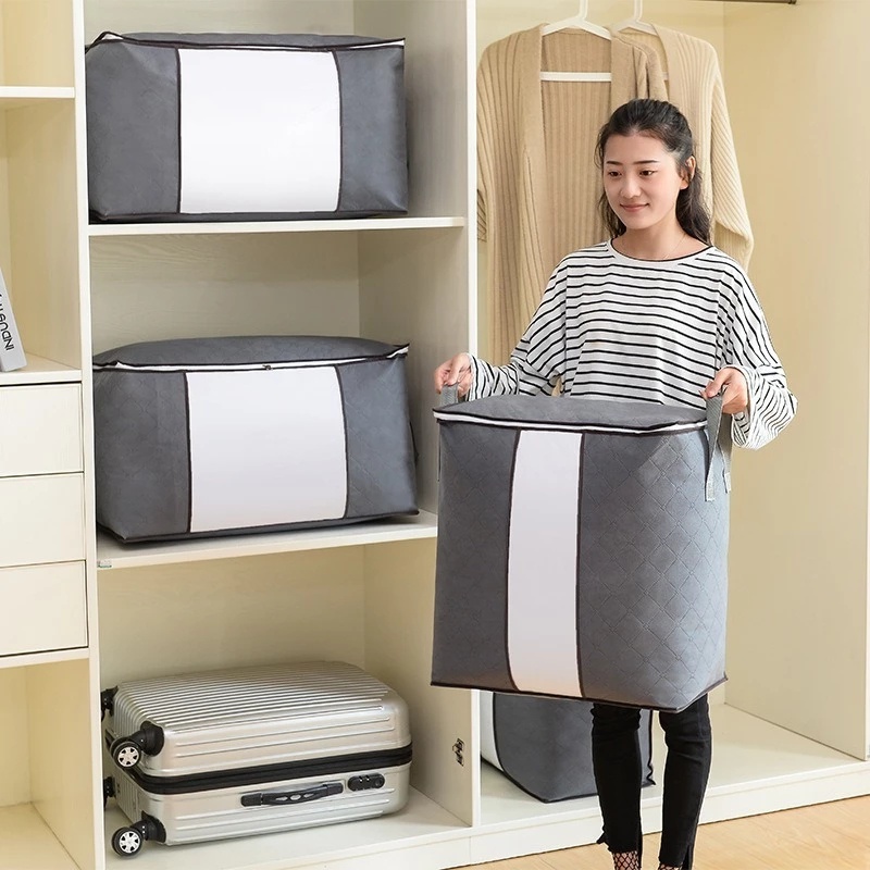 [24Hs Delivery] Large Foldable Nonwoven Clothes Quilt Blanket Zipper