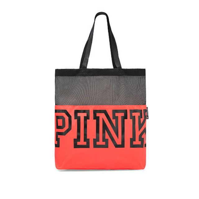 pink mesh tote