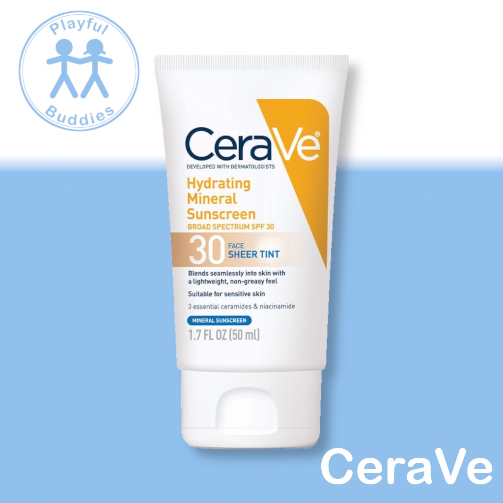 CeraVe Hydrating Mineral Sunscreen SPF 30 Face Sheer Tint 1.7 fl oz