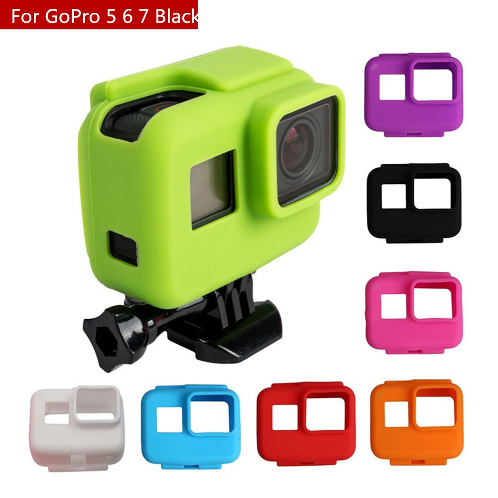 Blue Protective Case For Gopro Hero 5 6 7 Protective Skin Cover with Lens Cap Cover For Action Camera，Anti Scratch Accessories Silicone Protective Case For Gopro Hero 5 6 7 