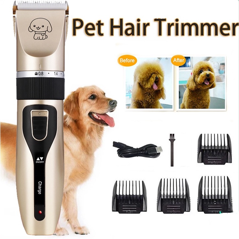 Professional Rechargeable Pet Cat Dog Hair Razor Trimmer Grooming Kit  Electrical Clipper Shaver Set | Shopee Philippines
