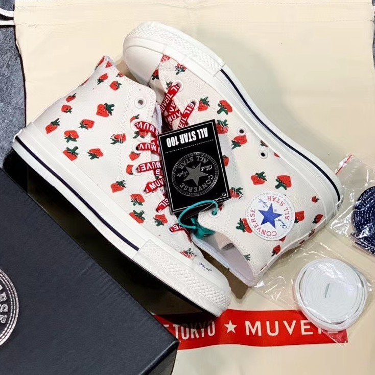 strawberry high top converse