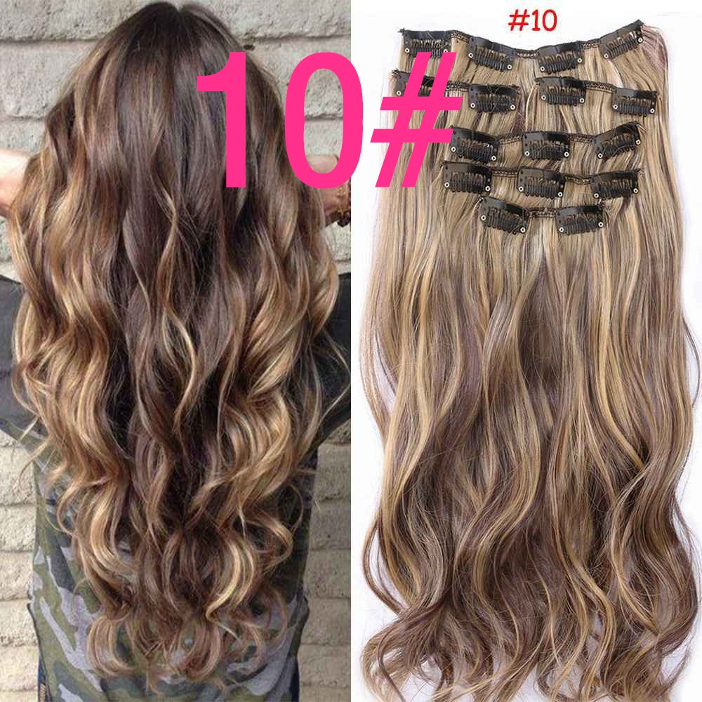 12 12 Big Sales 60cm 16 Clips Natural Clip On Hair Extension