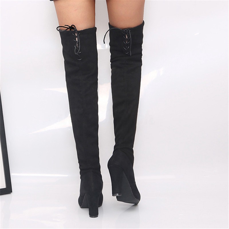 long over the knee suede boots