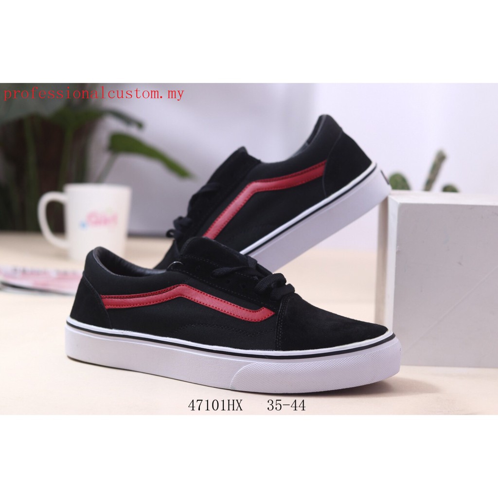 vans old skool black red