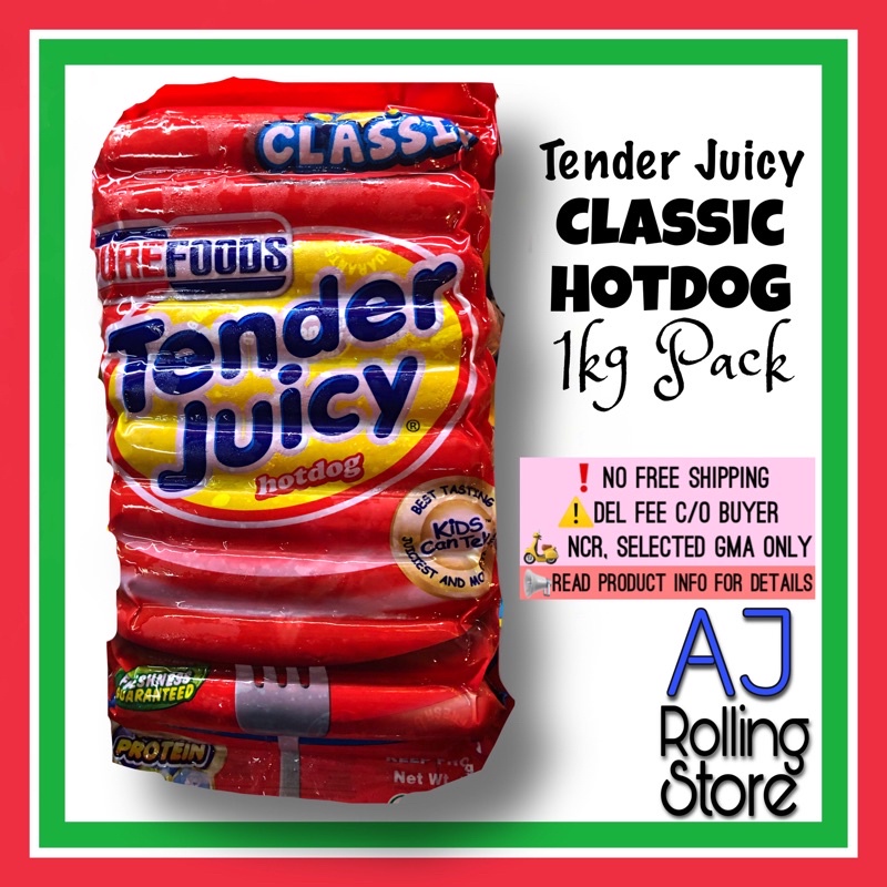 Purefoods Tender Juicy Classic Hotdog 1 Kg Pack | Shopee Philippines