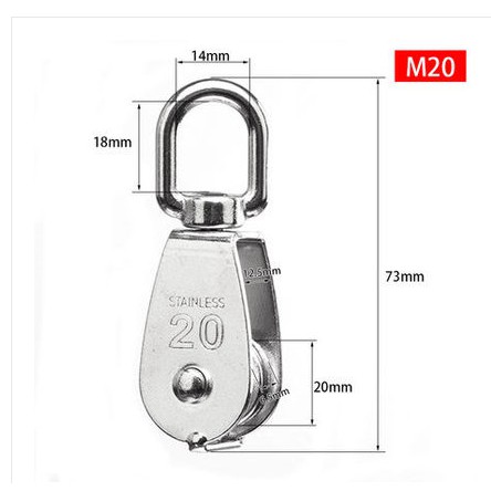Heavy Duty Single Wheel Swivel Durable Pulley Block For Lifting Rope M15-M32