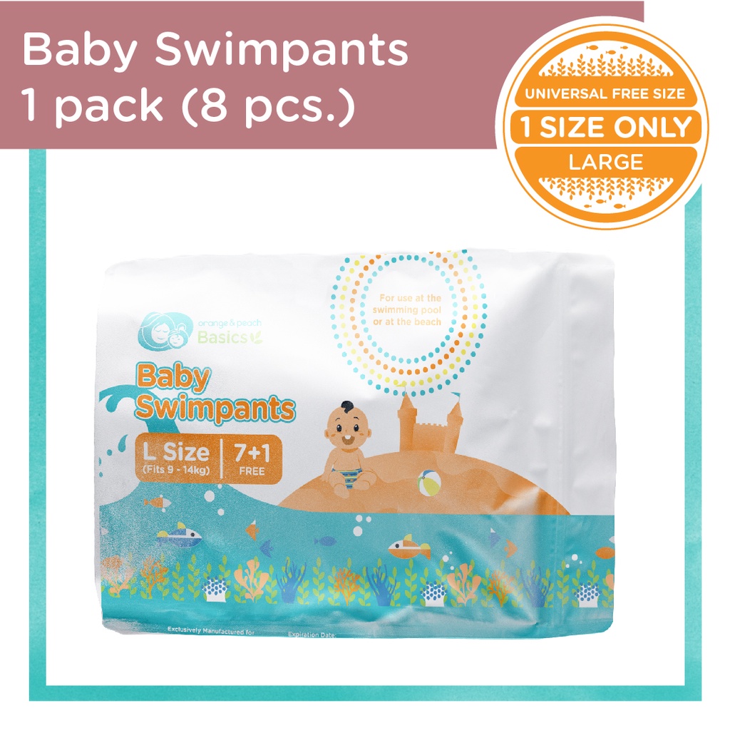 Spot s hairOrange and Peach Basics 1 Pack Baby Disposable Swimpants