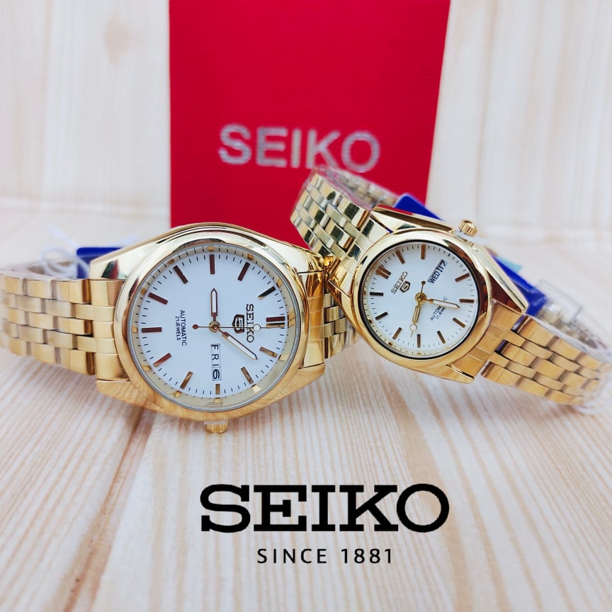 S255 Seiko 5 Couple Double Date Automatic Hand Movement Japan movement  water resist | Shopee Philippines