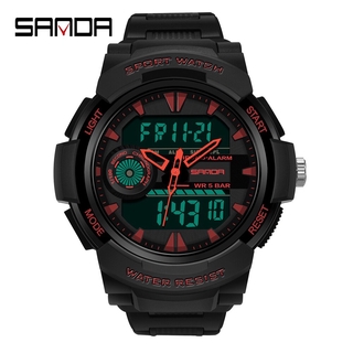 SANDA Fashion Outdoor Sport Watch Men Multifunction Watches Alarm Clock Chrono 5Bar Waterproof Digital Watch #7
