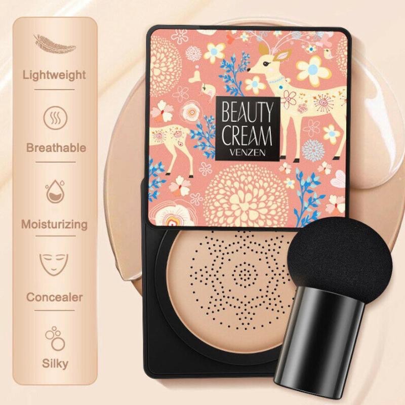 VENZEN Beauty Cream Mushroom head Air Cushion BB Cream Concealer  Moisturizing liquid Foundation | Shopee Philippines