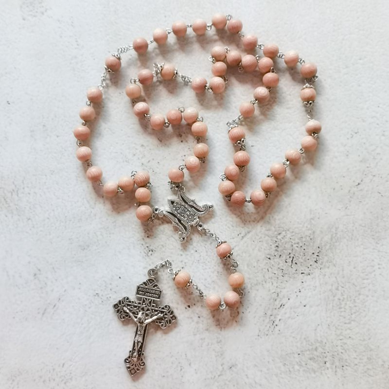 Rosewood Rosary with Auspice Maria Center Piece and Pardon Crucifix ...