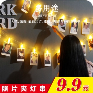 <brand new>✐□Wall light photo clip decorative light string girl creative background wall bedroom han