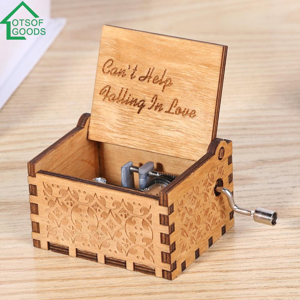 Wooden Carving Music Box Romantic Theme Birthday Gifts Decoration