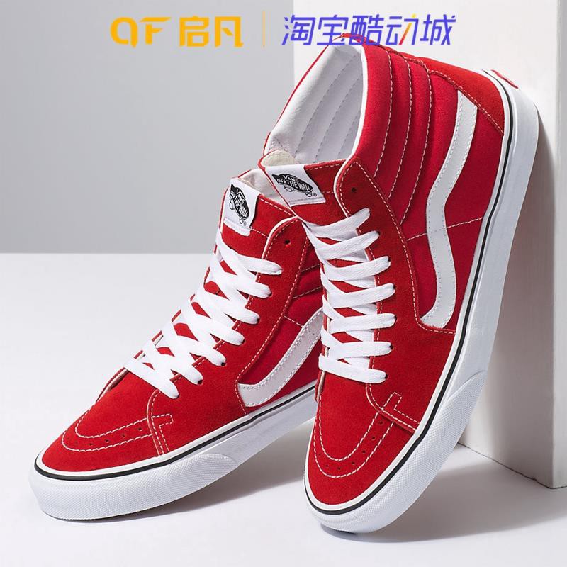 vans red high tops mens